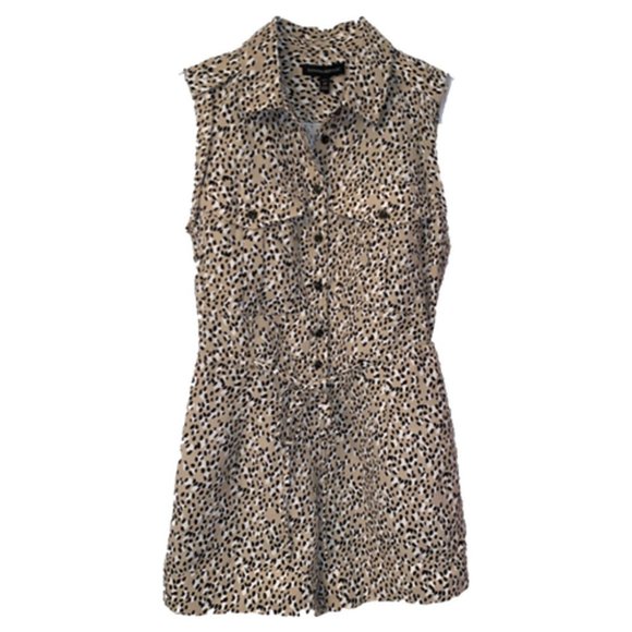 NWT BANANA REPUBLIC Leopard Print Romper Shorts - Picture 2 of 6